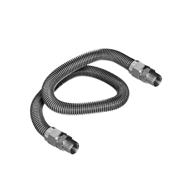 Flextron Gas Line Hose 5/8'' O.D. x 60'' Length with 3/4 in MIP Fittings, Stainless Steel Flexible Connector FTGC-SS12-60N - main